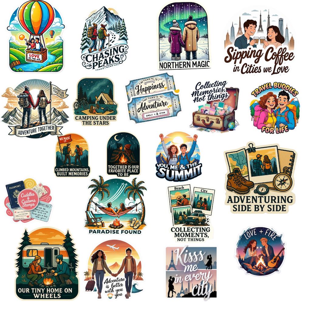 Passport to Love: Travel Couple Goals Stickers