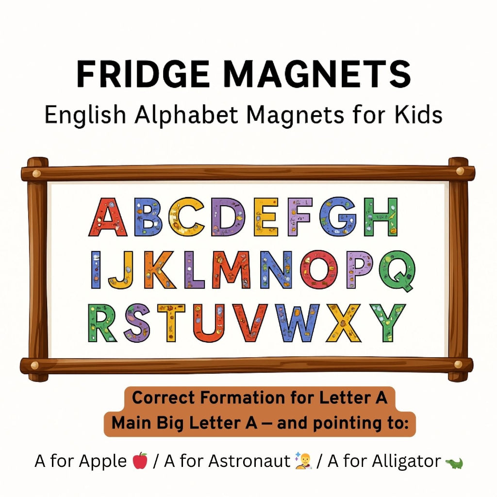 English Alphabet Magnet Set for Kids | 26 A–Z Magnetic Letters | Fun Educational Learning Toys