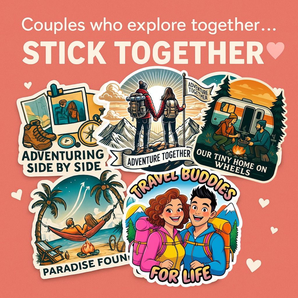 Passport to Love: Travel Couple Goals Stickers