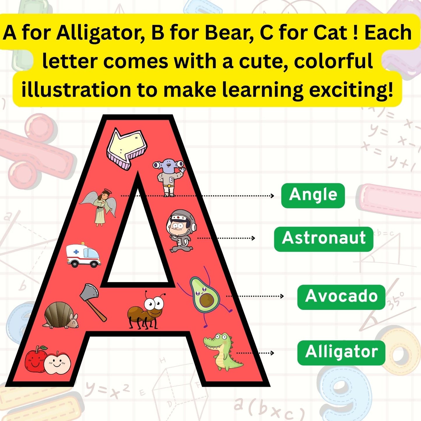 English Alphabet Magnet Set for Kids | 26 A–Z Magnetic Letters | Fun Educational Learning Toys