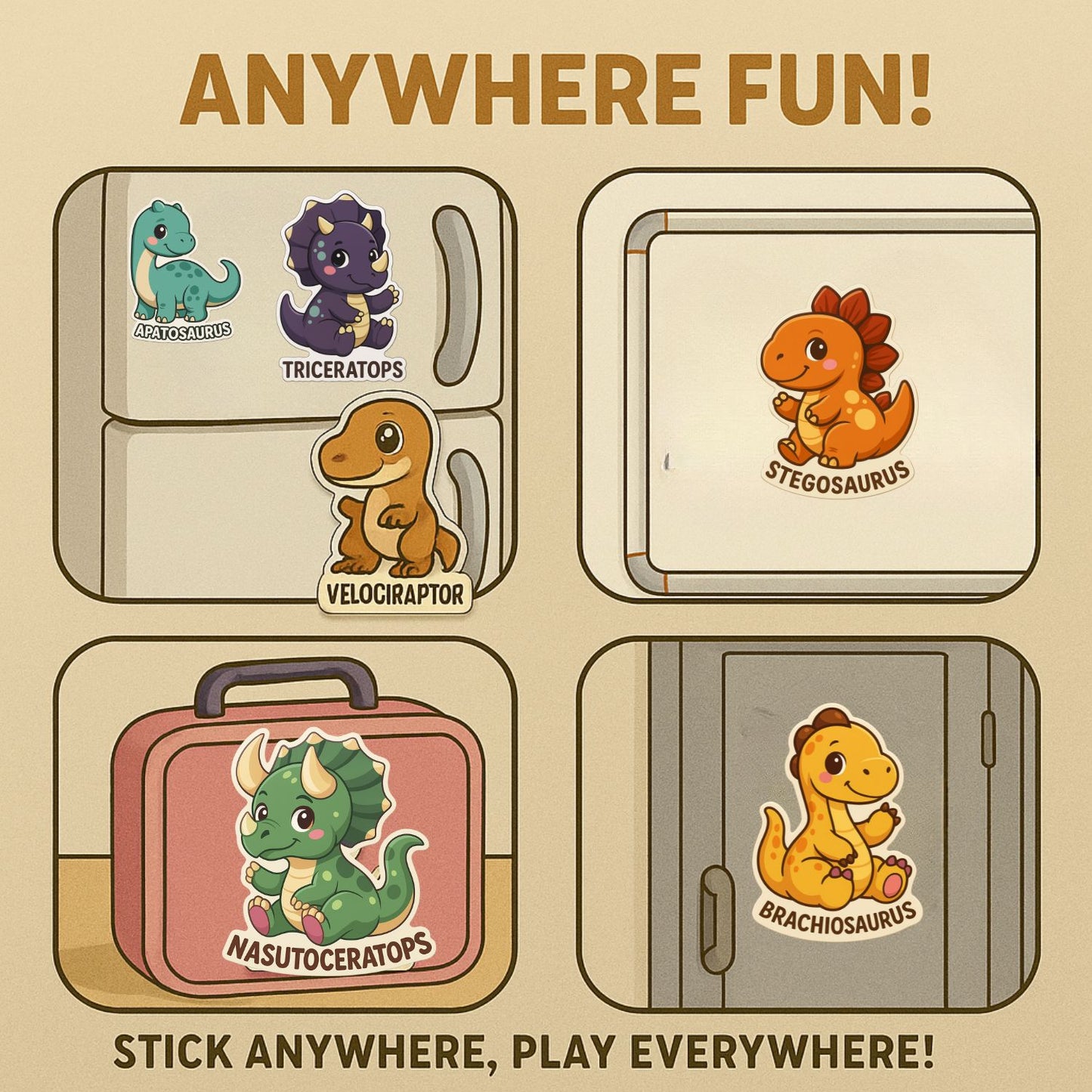 Dino Buddies: The Roar-Some Fridge Magnet Set