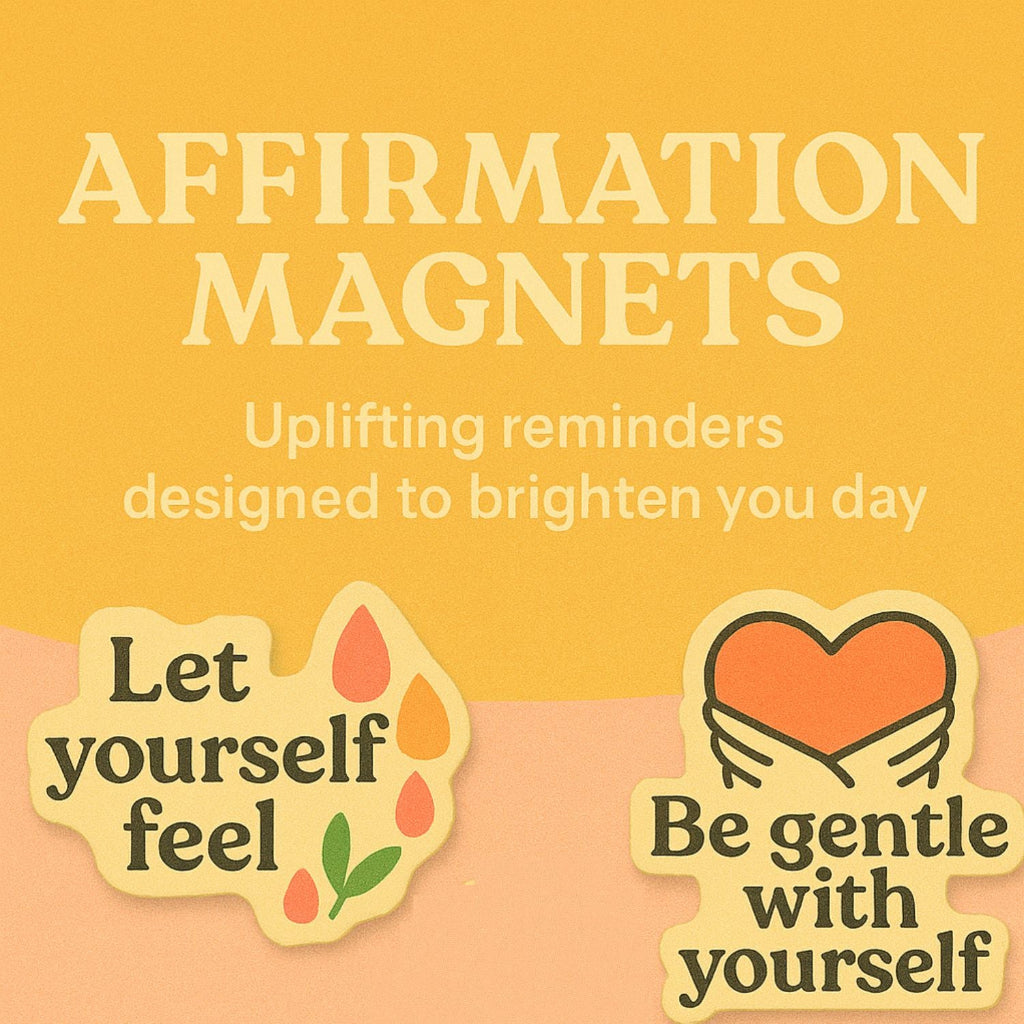 Daily Mental Health Reminder Magnets – 12 Uplifting Affirmations for Fridge or Desk