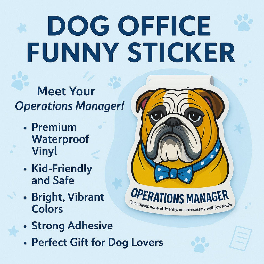 Corporate Funny Dog Stickers Set | Office-Themed Dog Memes | Waterproof Vinyl for Laptop, Desk, Bottle & Workstation Fun
