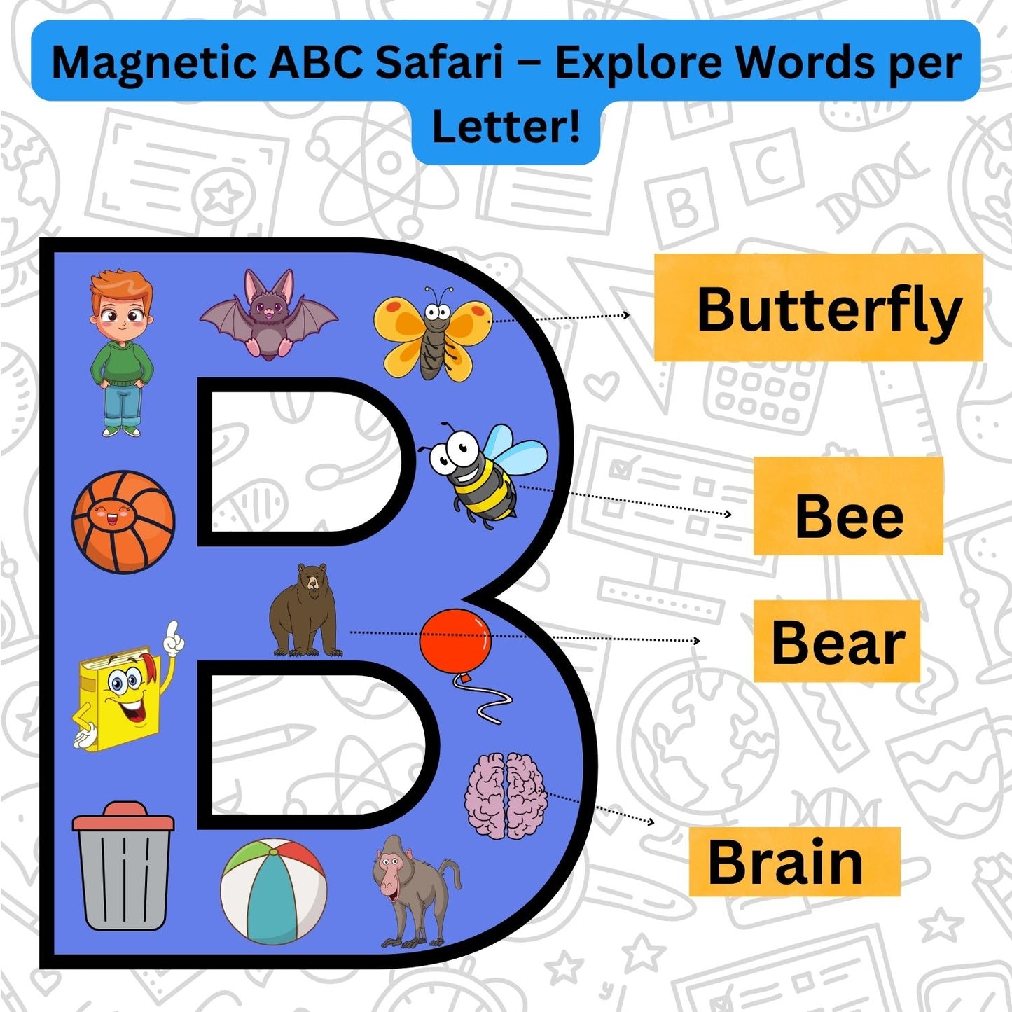 English Alphabet Magnet Set for Kids | 26 A–Z Magnetic Letters | Fun Educational Learning Toys