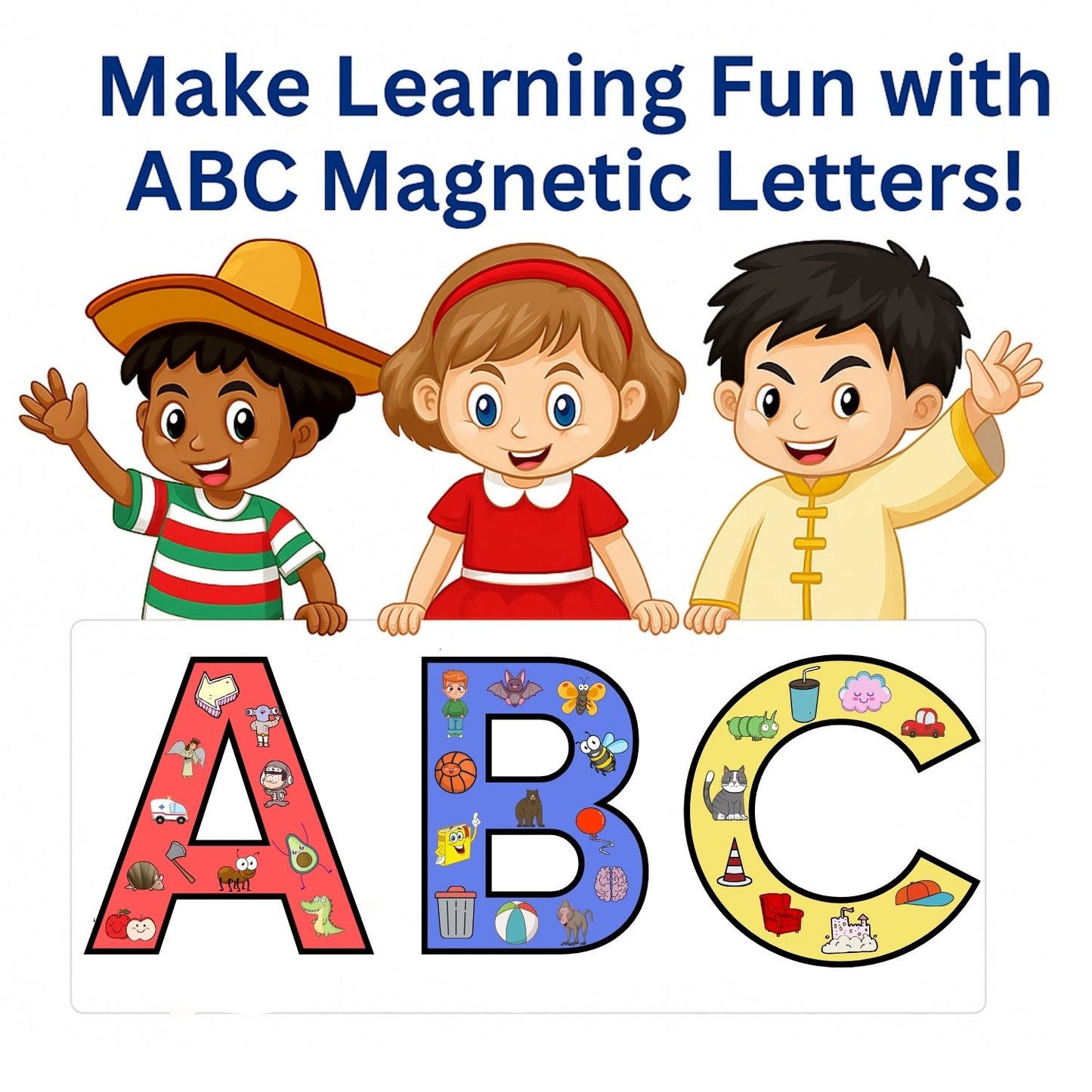 English Alphabet Magnet Set for Kids | 26 A–Z Magnetic Letters | Fun Educational Learning Toys