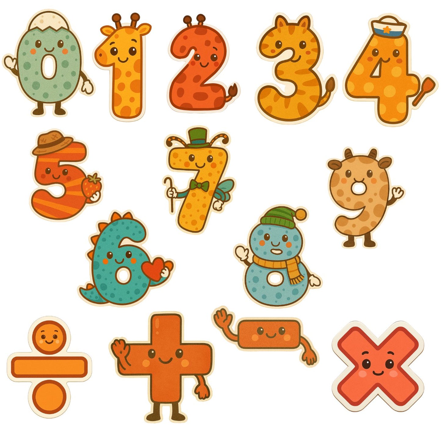 Numbers & Math Symbols Magnet Set for Kids | 14 Educational Fridge Magnets (0–9 + Symbols) | Fun Learning Toy