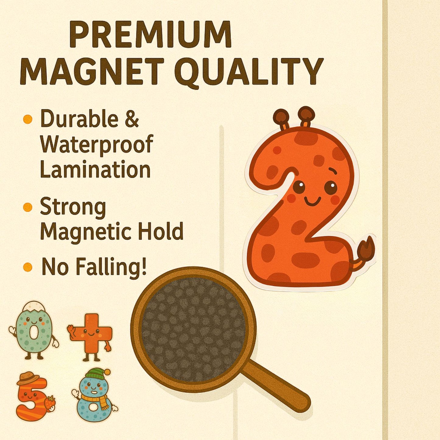Numbers & Math Symbols Magnet Set for Kids | 14 Educational Fridge Magnets (0–9 + Symbols) | Fun Learning Toy