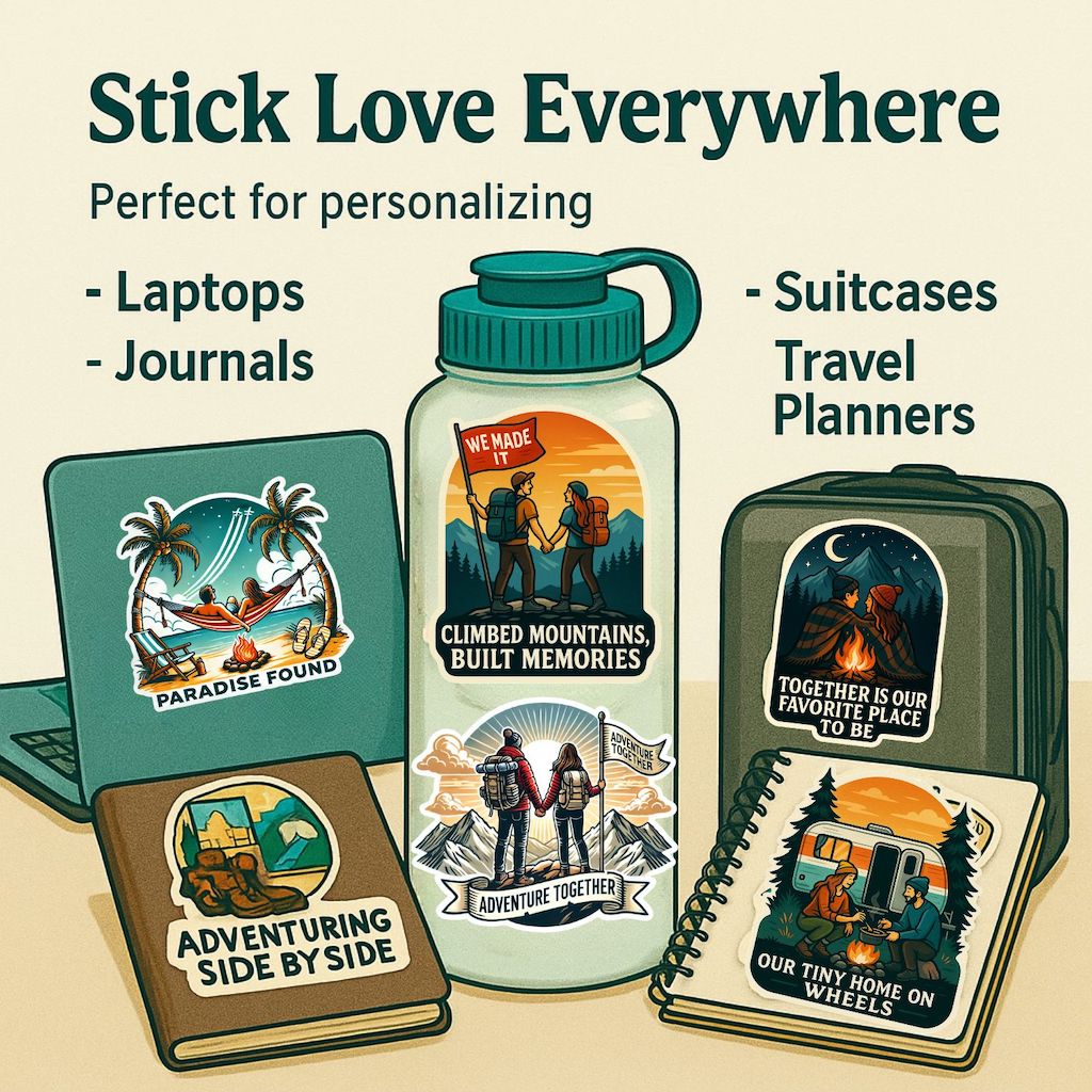 Passport to Love: Travel Couple Goals Stickers