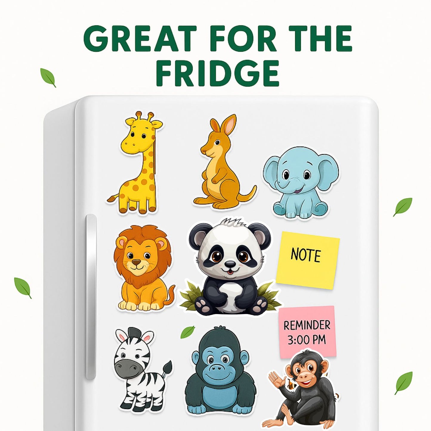 Forest Animals Fridge Magnet Set for Kids | 14 Cute Animal Magnets | Educational & Decorative Cartoon Magnets for Fridge, Whiteboard & Learning Play