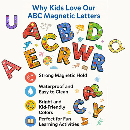English Alphabet Magnet Set for Kids | 26 A–Z Magnetic Letters | Fun Educational Learning Toys