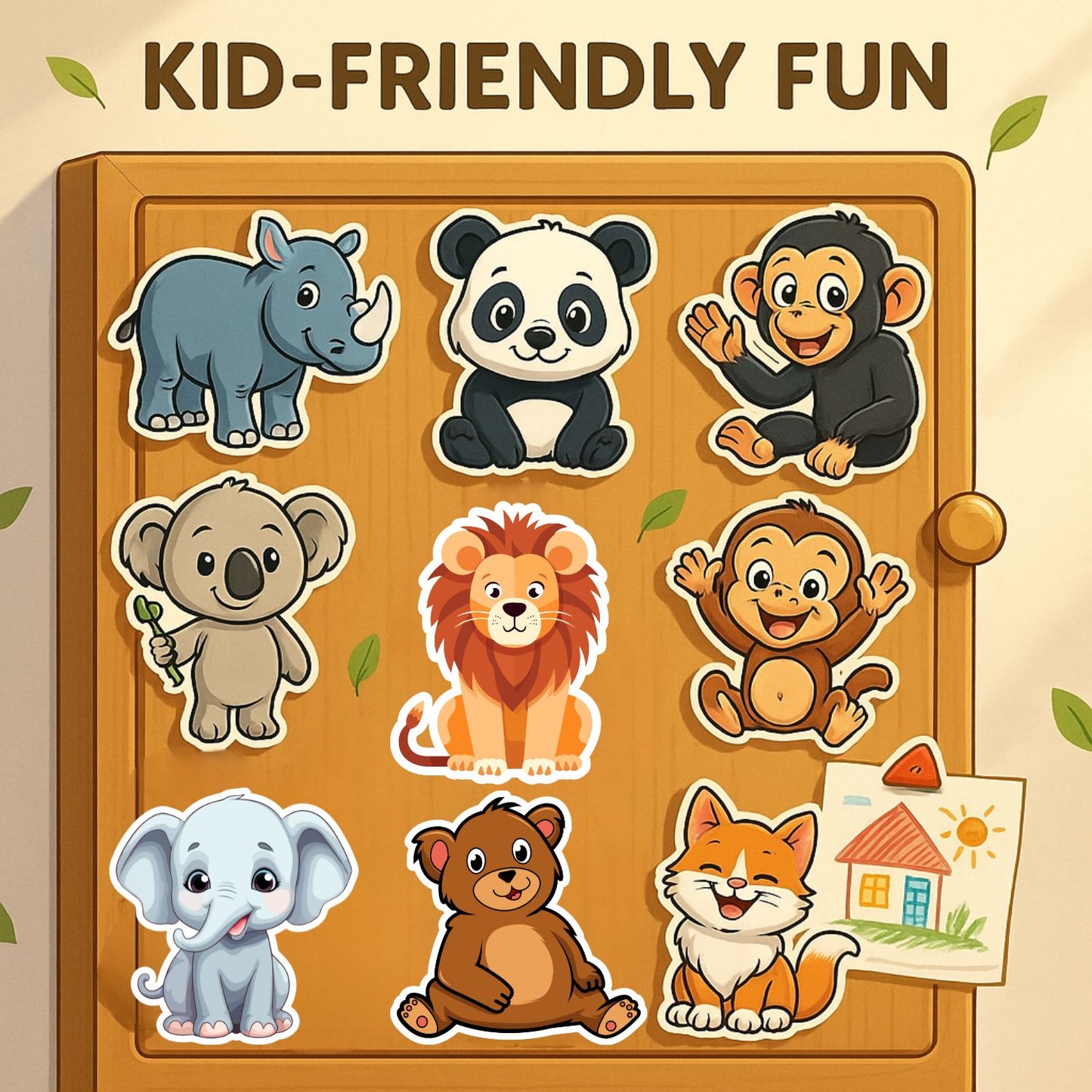 Forest Animals Fridge Magnet Set for Kids | 14 Cute Animal Magnets | Educational & Decorative Cartoon Magnets for Fridge, Whiteboard & Learning Play