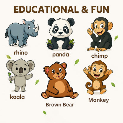 Forest Animals Fridge Magnet Set for Kids | 14 Cute Animal Magnets | Educational & Decorative Cartoon Magnets for Fridge, Whiteboard & Learning Play