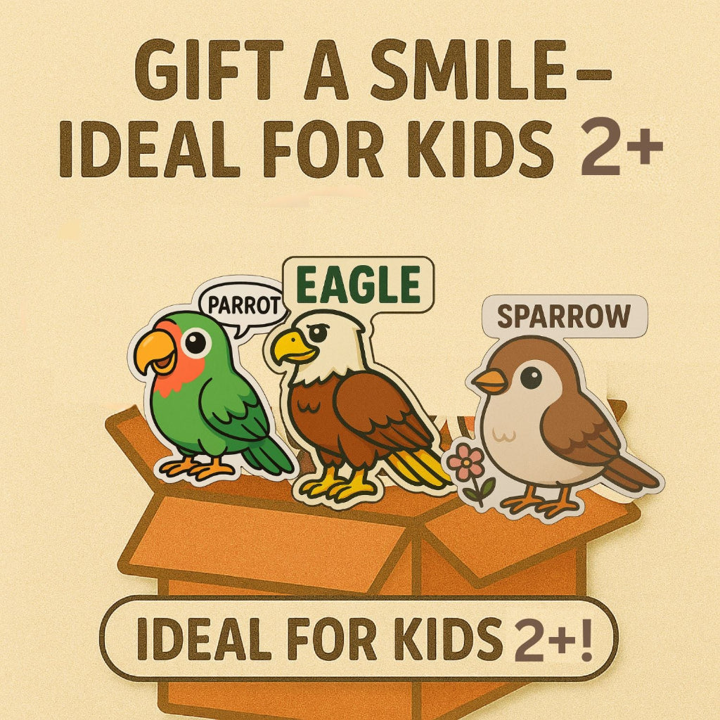 Tweet Squad: Cute Birds with Names Fridge Magnet Set
