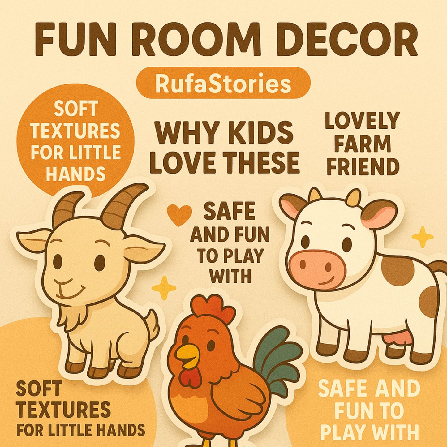 Stick & Smile: Farm Animals Fridge Magnet Set