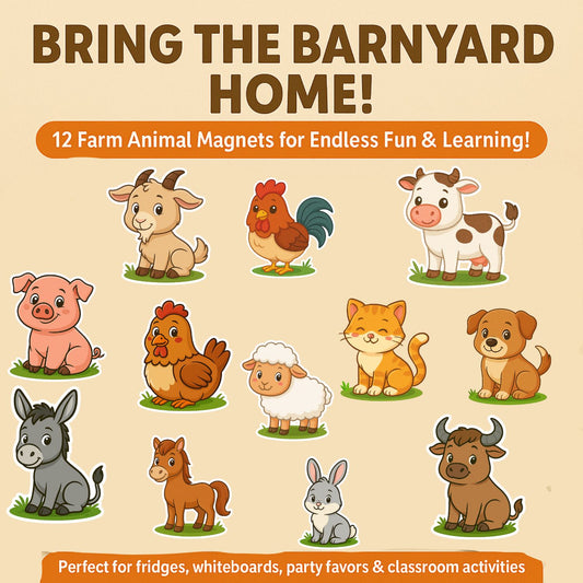 Stick & Smile: Farm Animals Fridge Magnet Set