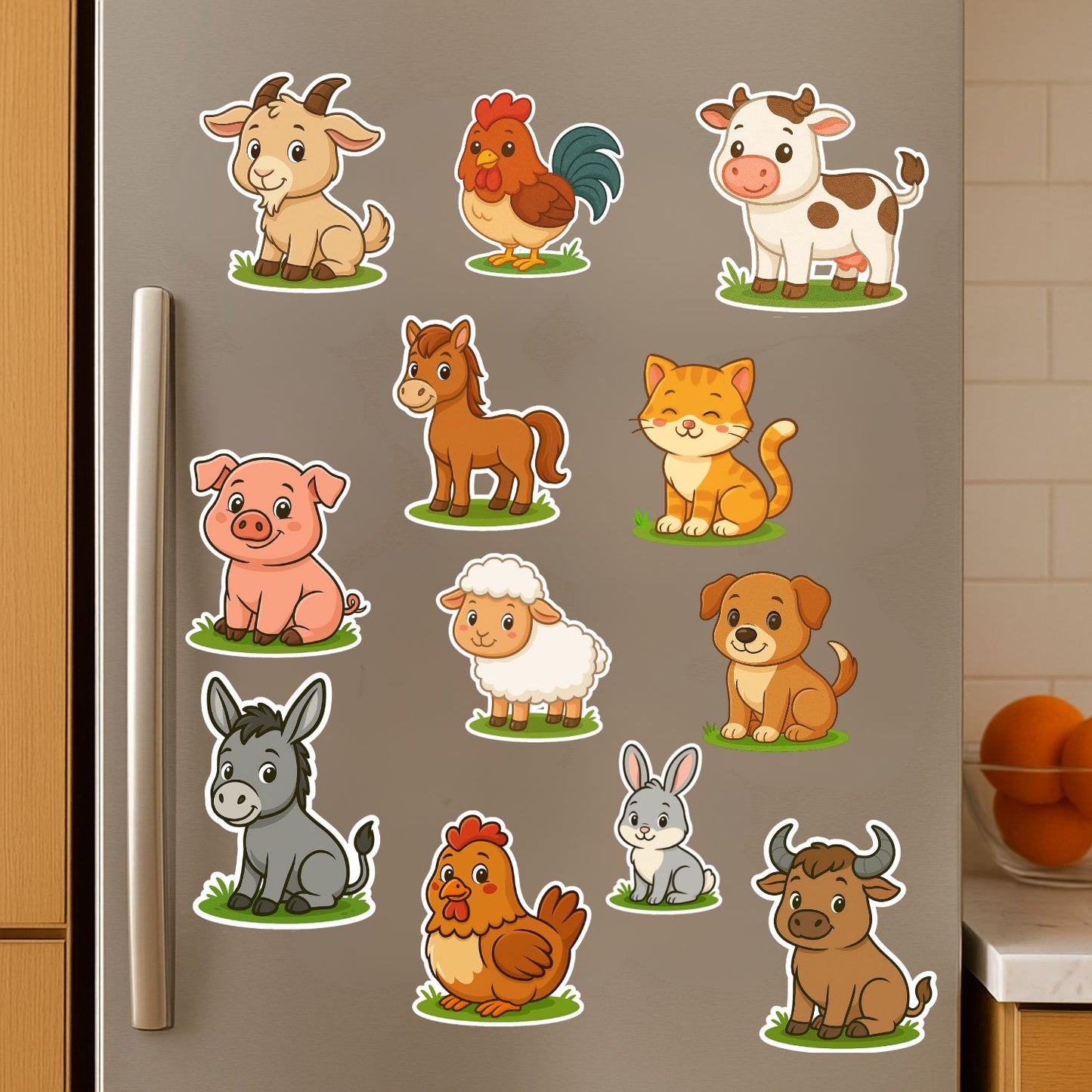 Stick & Smile: Farm Animals Fridge Magnet Set