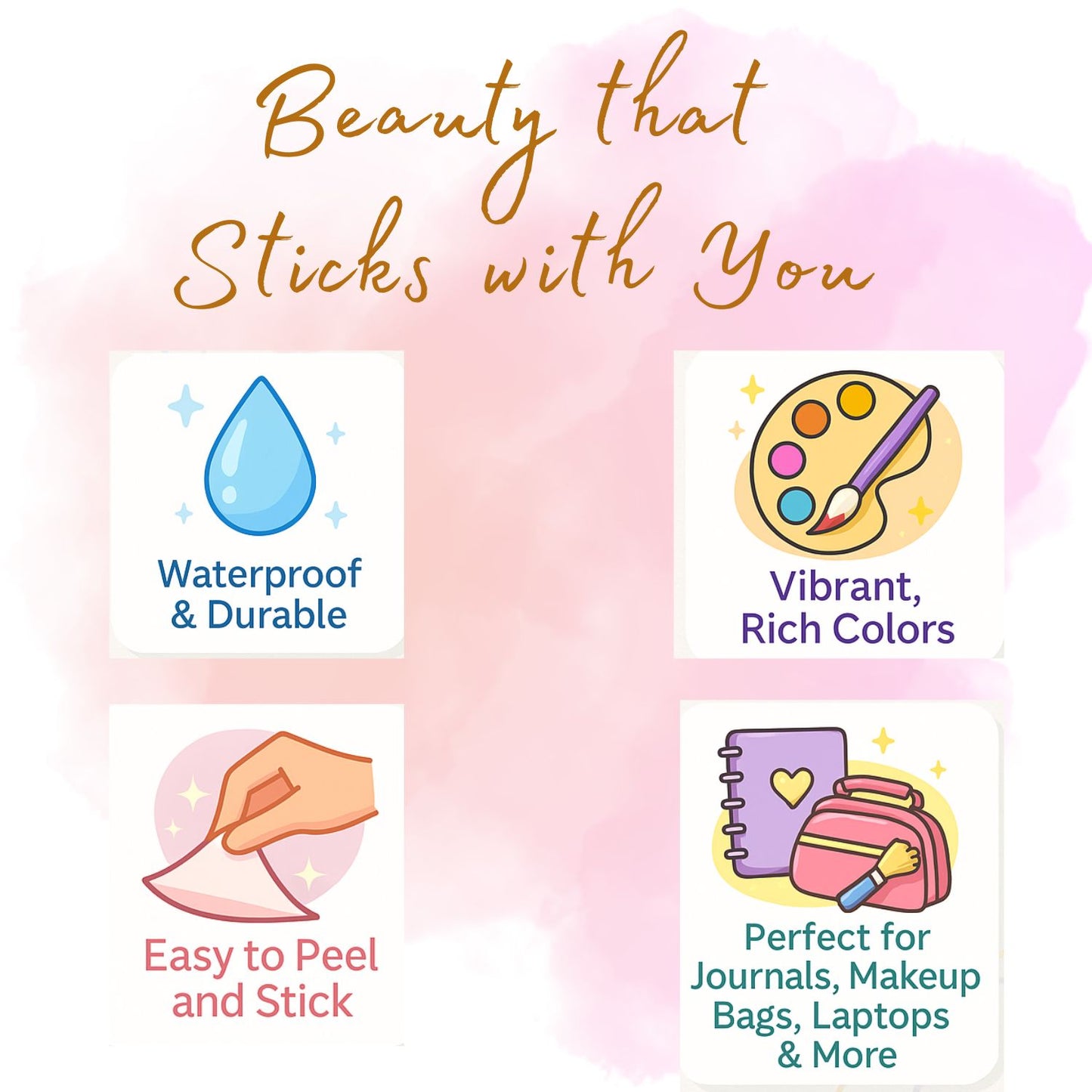 Glow Mode On – Stickers for Beauty Content Creators | 20 Trendy Decals for Influencers, MUAs & Glam Bosses
