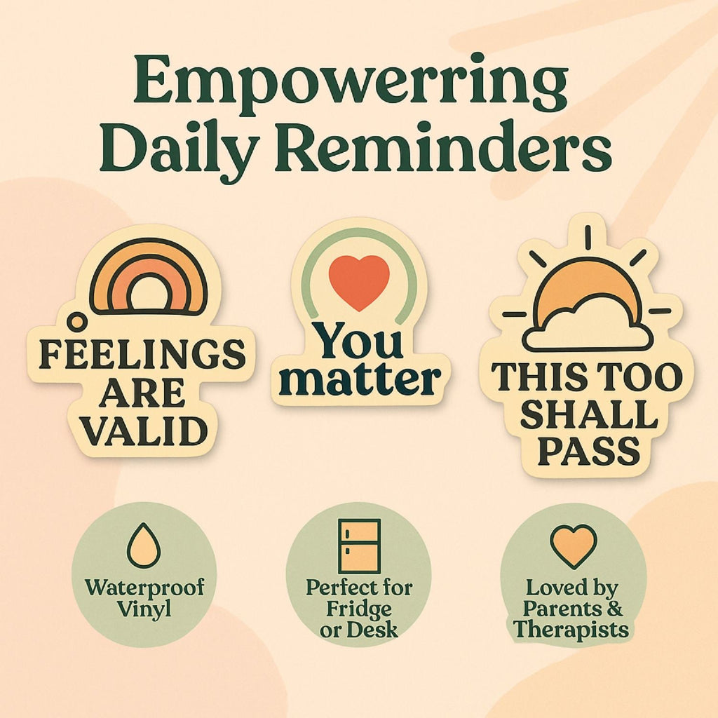 Daily Mental Health Reminder Magnets – 12 Uplifting Affirmations for Fridge or Desk