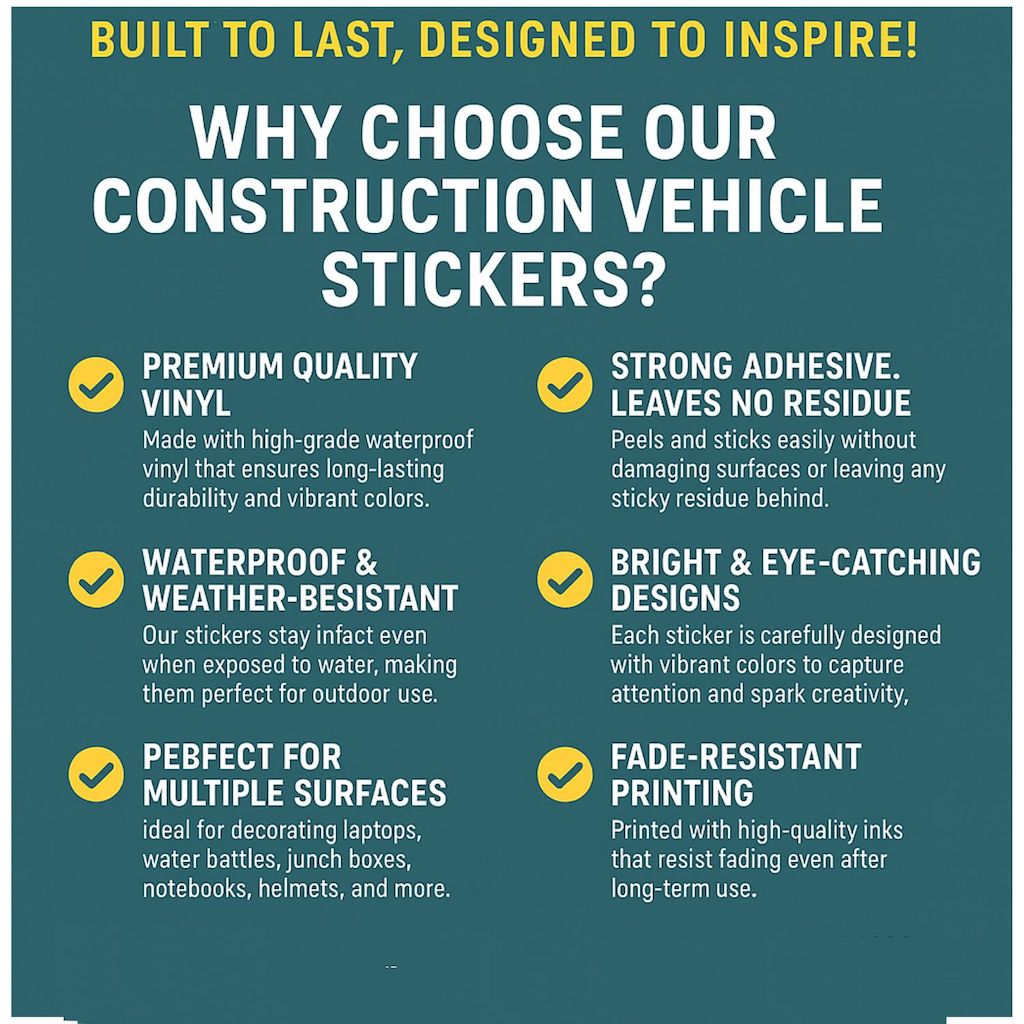 Build & Play: Construction Vehicle Stickers Set