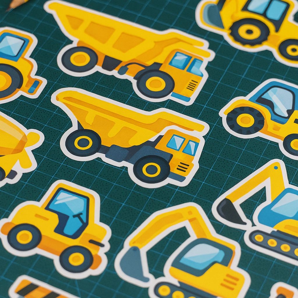 Build & Play: Construction Vehicle Stickers Set