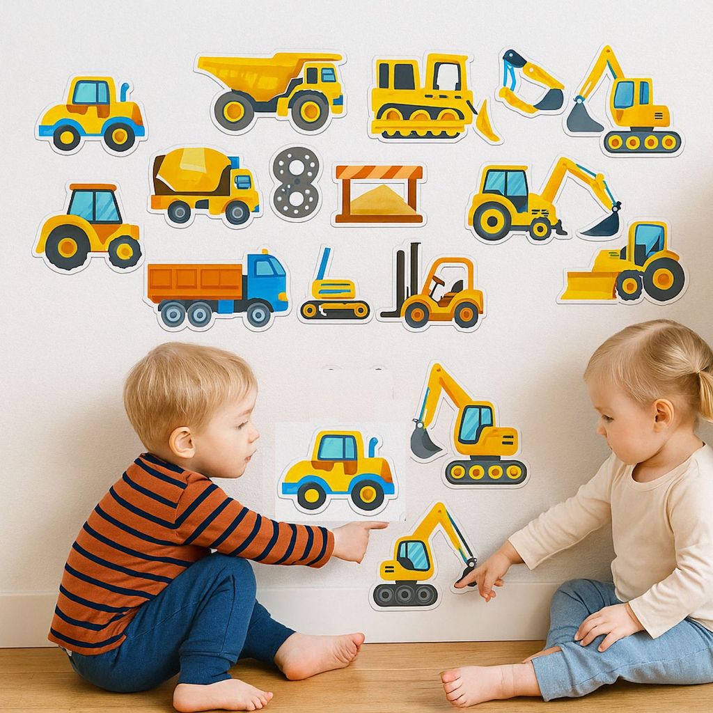 Build & Play: Construction Vehicle Stickers Set