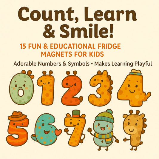 Numbers & Math Symbols Magnet Set for Kids | 14 Educational Fridge Magnets (0–9 + Symbols) | Fun Learning Toy