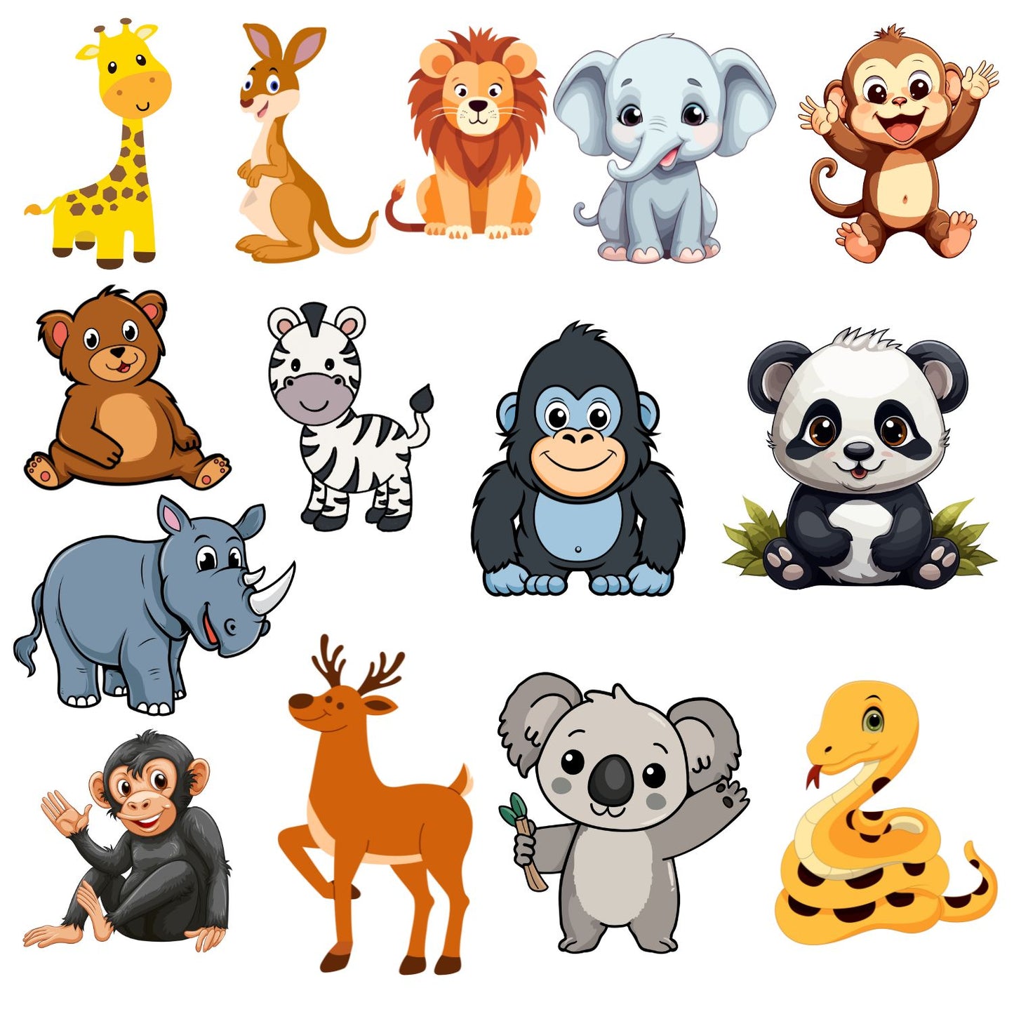 Forest Animals Fridge Magnet Set for Kids | 14 Cute Animal Magnets | Educational & Decorative Cartoon Magnets for Fridge, Whiteboard & Learning Play
