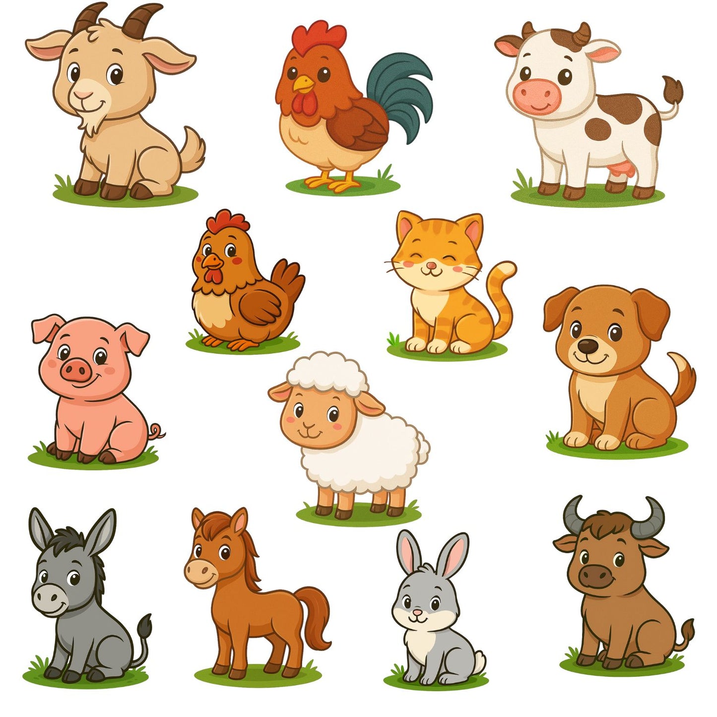 Stick & Smile: Farm Animals Fridge Magnet Set