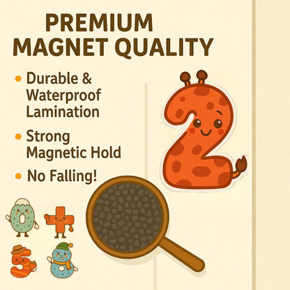Numbers & Math Symbols Magnet Set for Kids | 14 Educational Fridge Magnets (0–9 + Symbols) | Fun Learning Toy